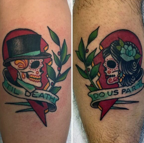 Traditional to death do us part couples tattoos