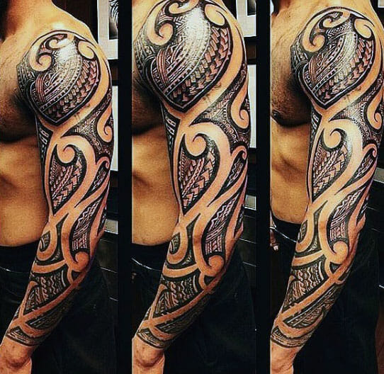 Polynesian Tribal Arm Tattoo