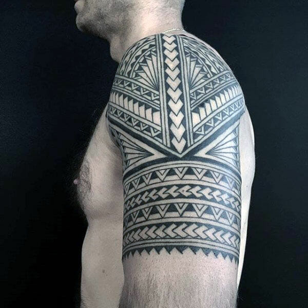 Polynesian Tribal Half Sleeve Arm Tattoo