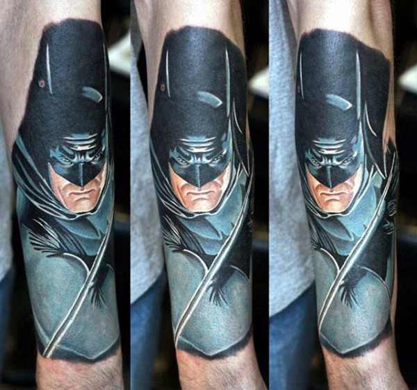3D Batman wrist tattoo