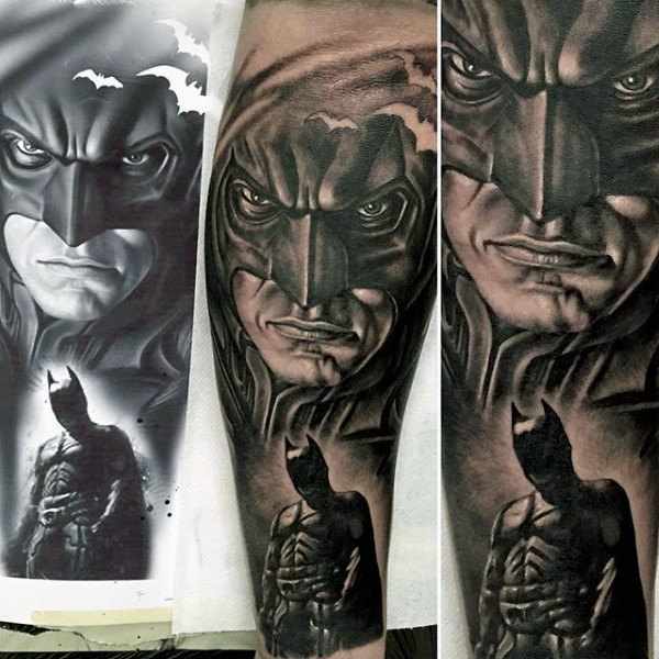 Realistic Batman Tattoo Design