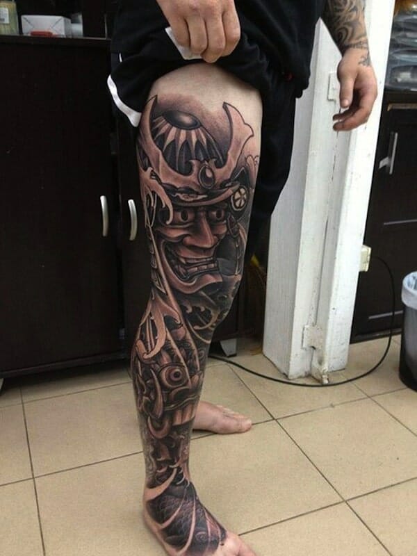 samurai tattoo full leg