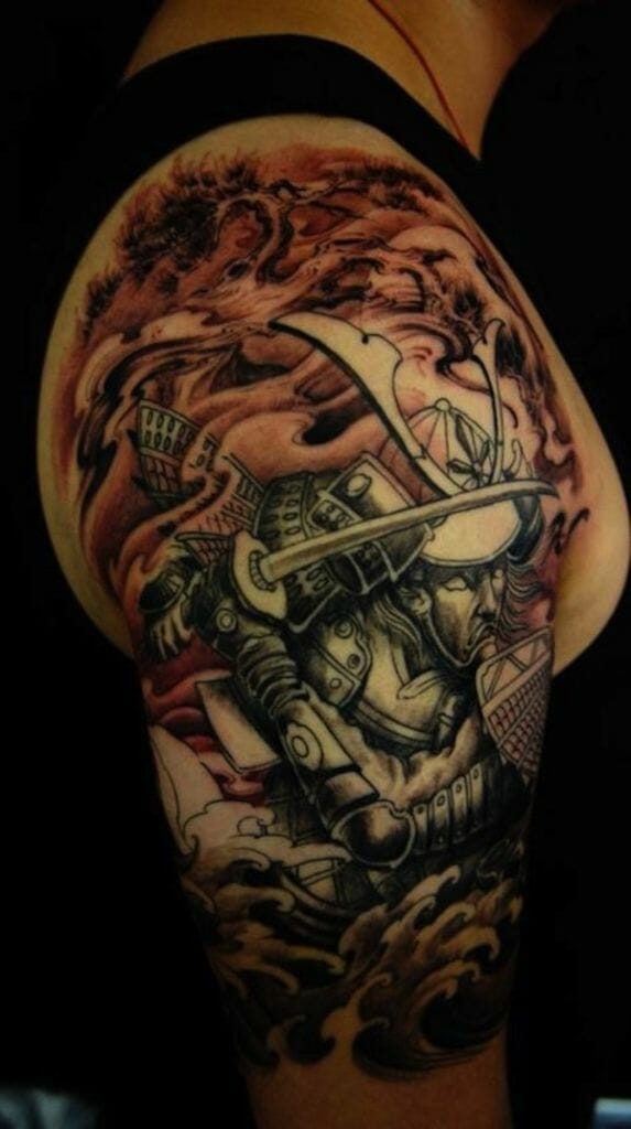 Samurai Lotus Tattoo