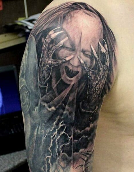Skull & Demon Tattoo