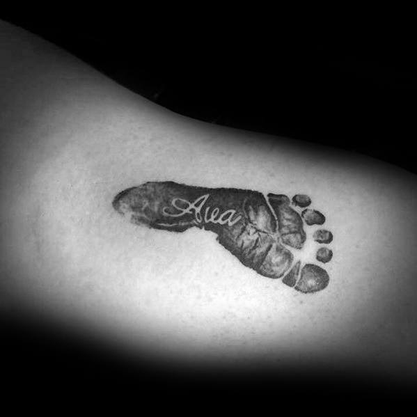 Small Kids Footprint Forearm Tattoo