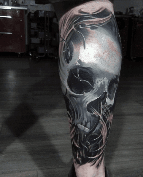 skull smoke tattoo