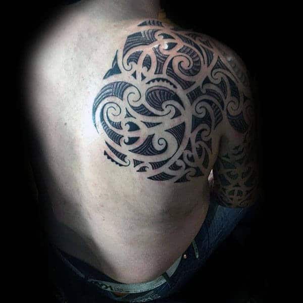 Tribal Arm & Back Tattoo
