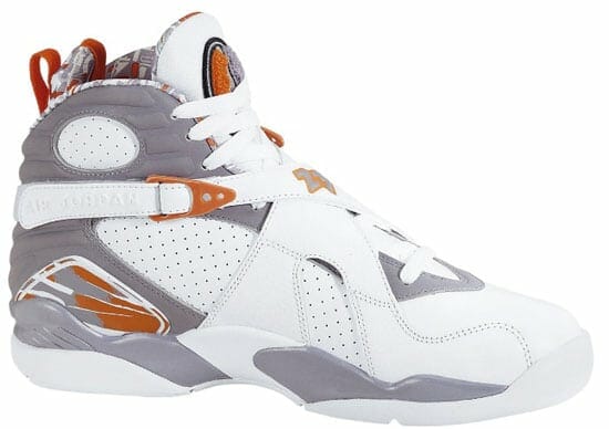 Air Jordan 8 Retro White Orange Blaze Silver Stealth shoes