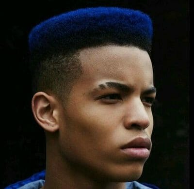 Flat-Top-haircut-for-black-men-Died-blue