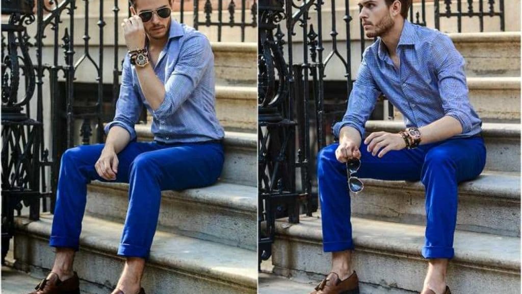 How to wear Blue Chinos with Style