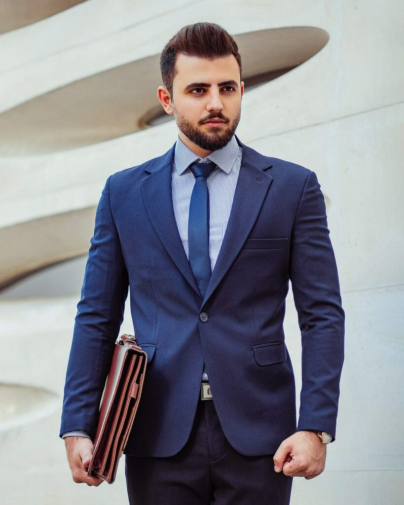 Navy Blue Shirt With Blue Suit