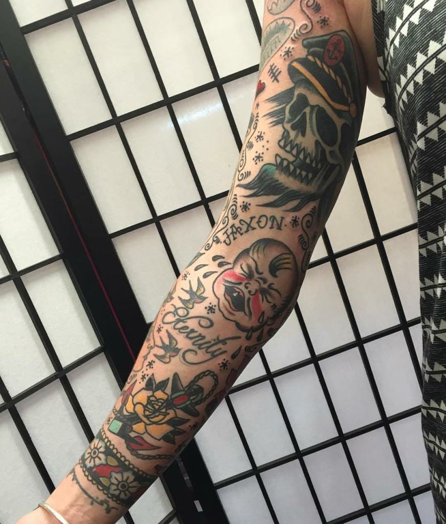 1 Beautiful traditional tattoo sleeve Outsons