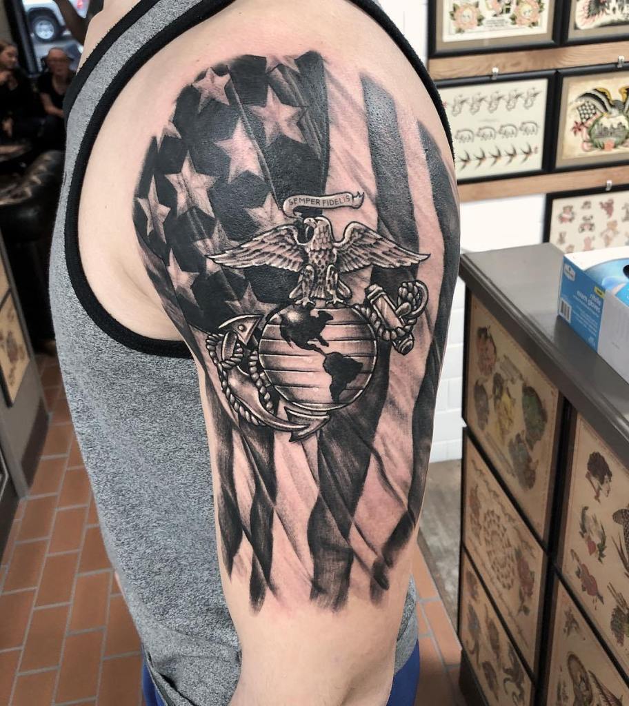 1 Eagle American Flag Tattoo Outsons