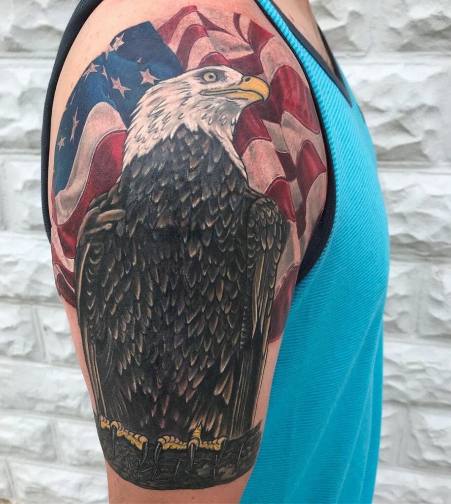1 Eagle tattoos with American Flag Tattoo Outsons