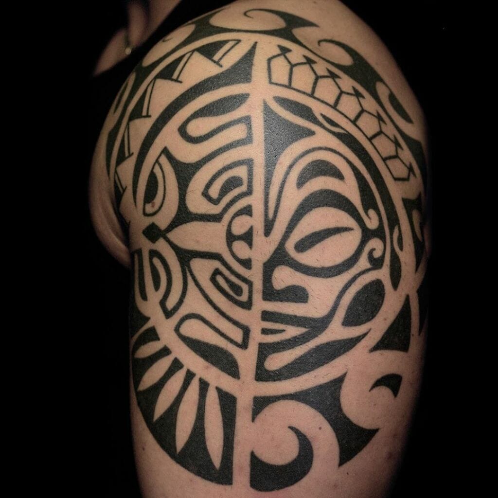 A Polynesian Shoulder Tattoo for Men