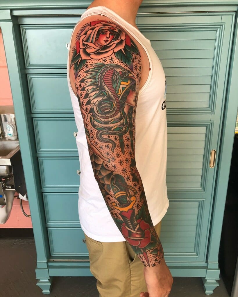 1 Traditional school tattoo sleeve Outsons
