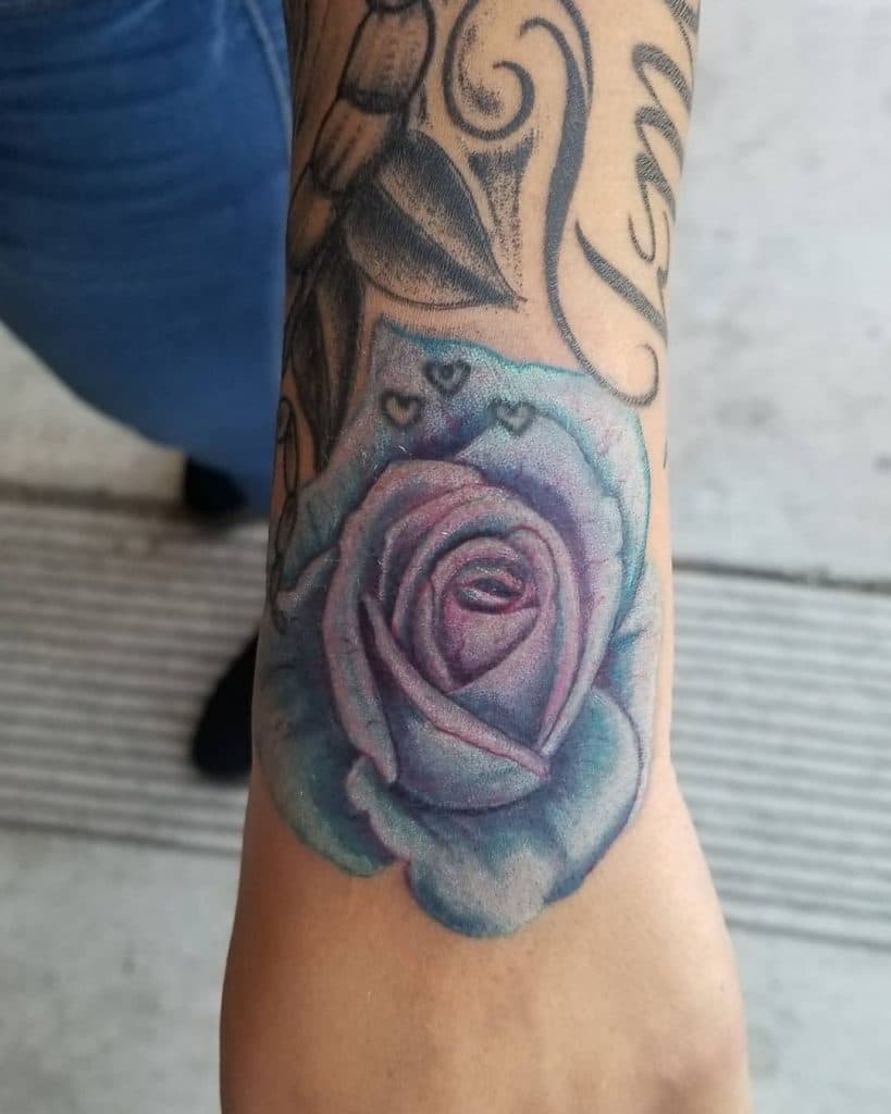 traditional rose tattoo