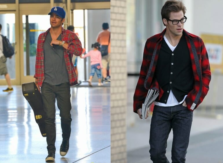 Chris-Pine-Plaid-Shirt-Jeans-Mens-Style-Fashion