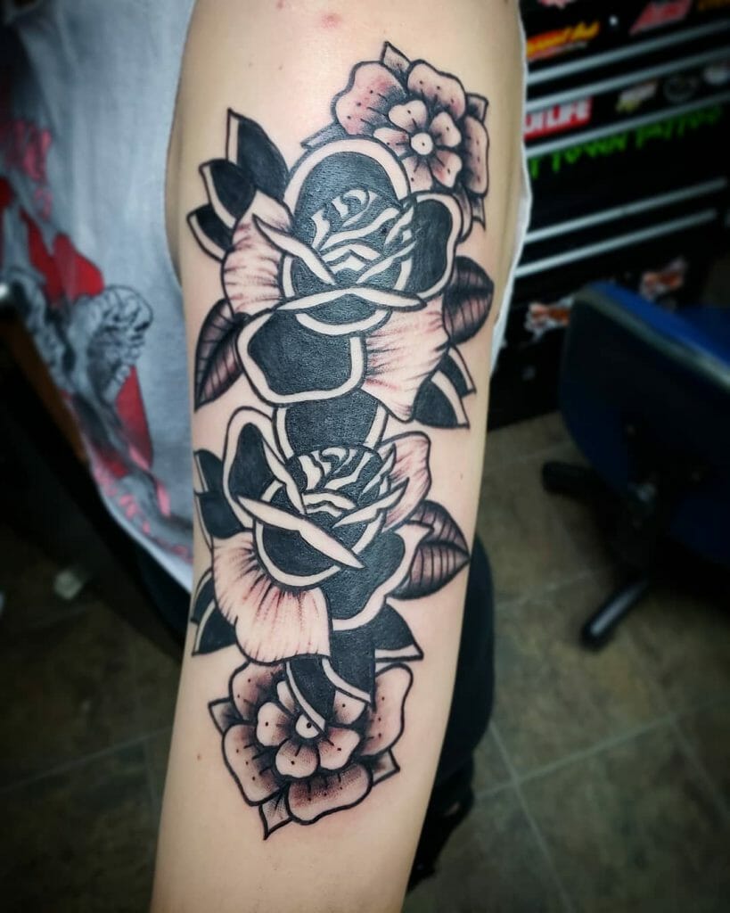 Dark black roses tattoo Outsons