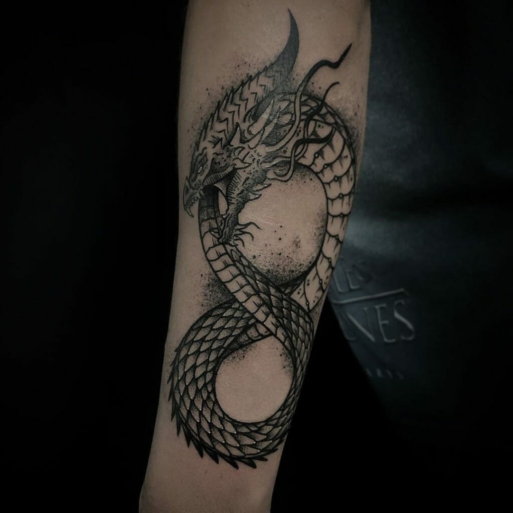 Half Sleeve Ouroboros meaning tattoos Outsons
