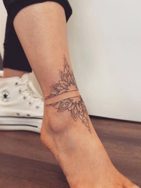 Mandala Ankle Tattoo for women Outsons