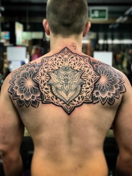 Mandala Back Tattoo for men Outsons