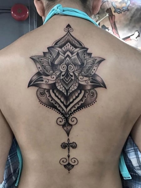 Mandala Back Tattoo for women Outsons