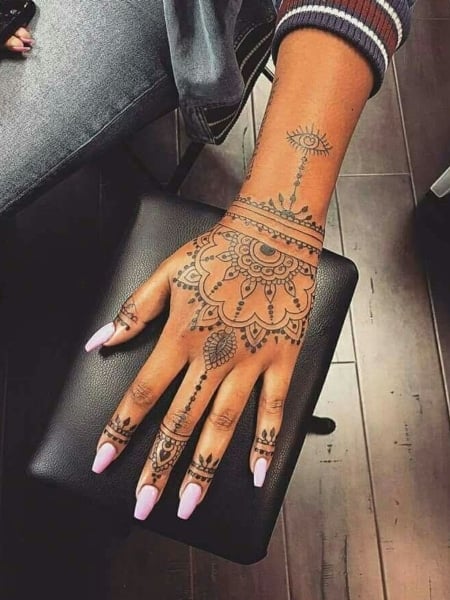 Mandala Finger Tattoo for women Outsons