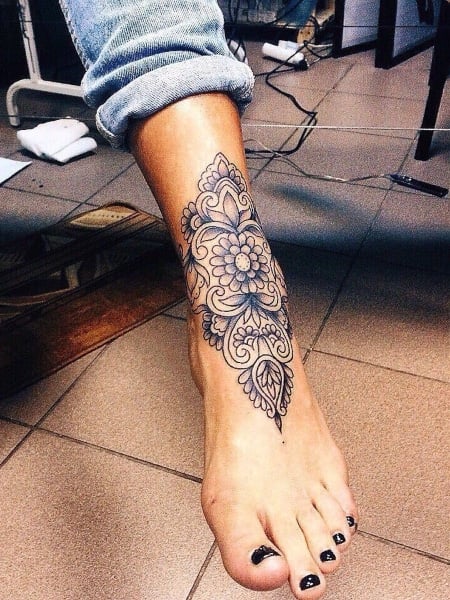 Mandala Foot Tattoo for women 1 Outsons