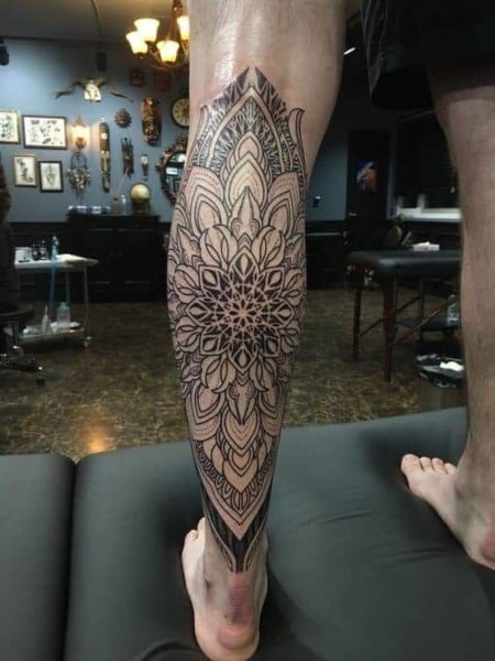 Mandala Leg Tattoo for men Outsons