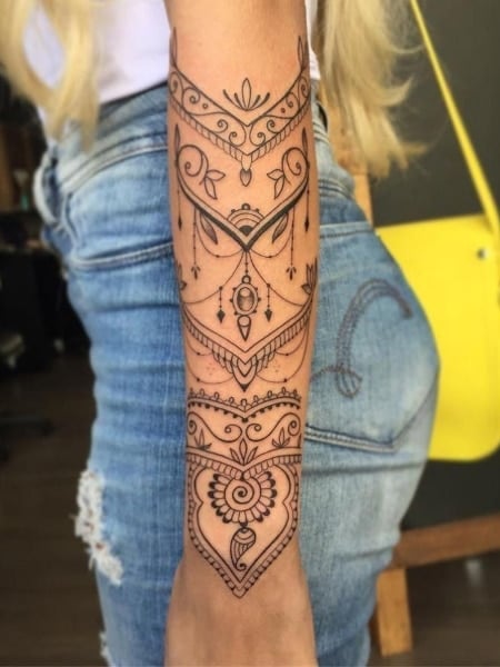 Mandala Tattoo Arm for women Outsons
