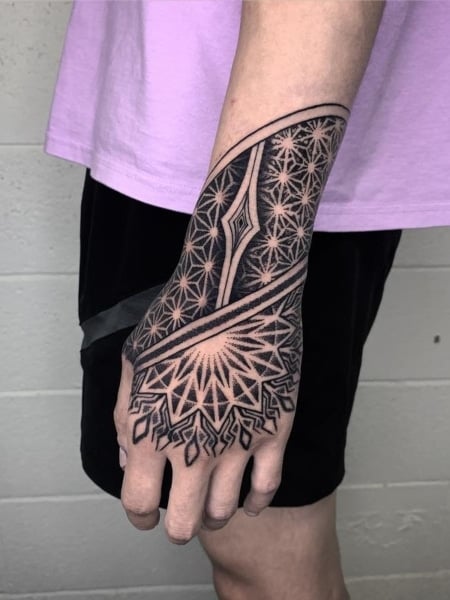 Mandala hand Tattoo for men Outsons