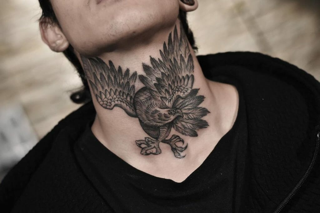 Learn 89+ about eagle front neck tattoo unmissable - in.daotaonec