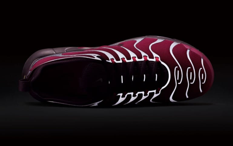Nike air max plus tn burgundy 3m detailing