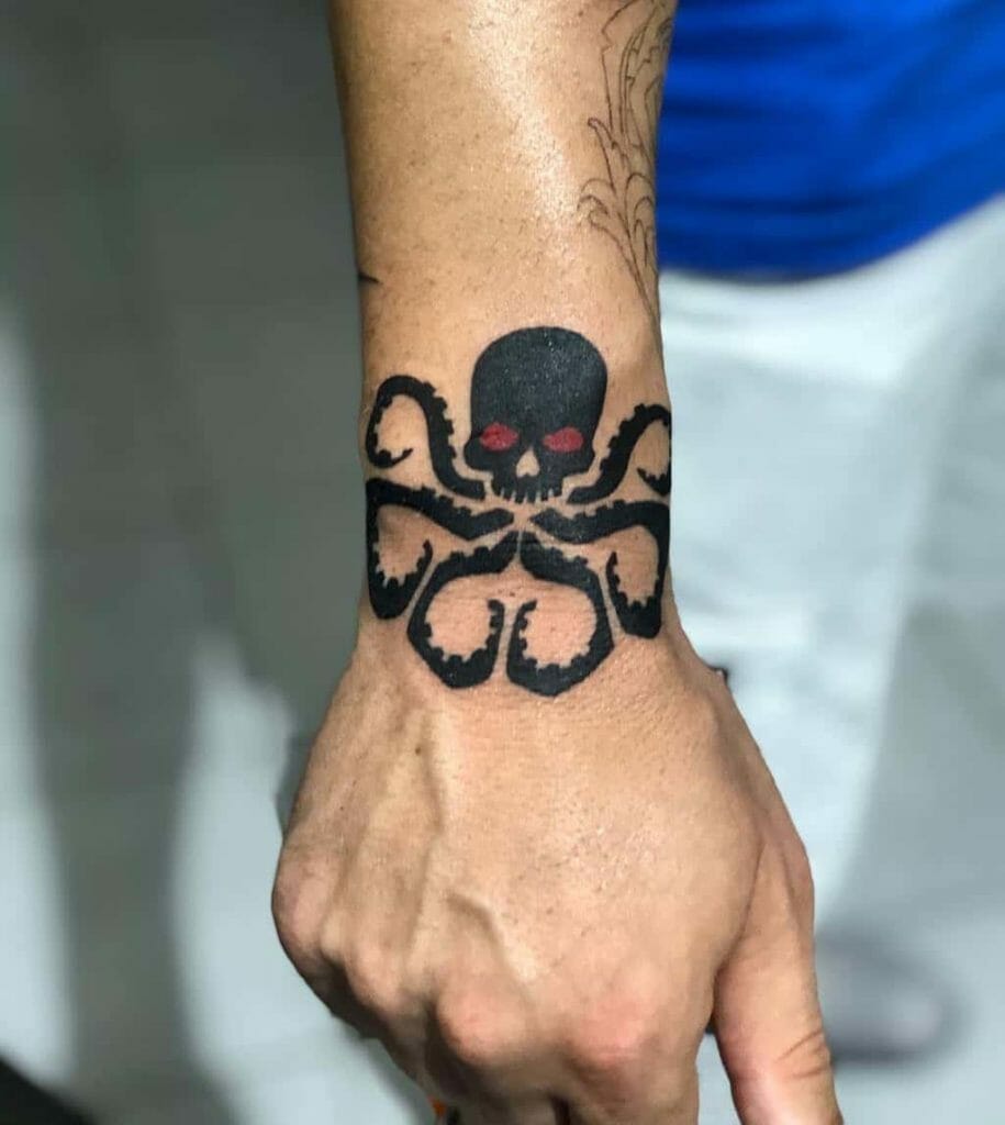 Skull octopus tattoo small Outsons