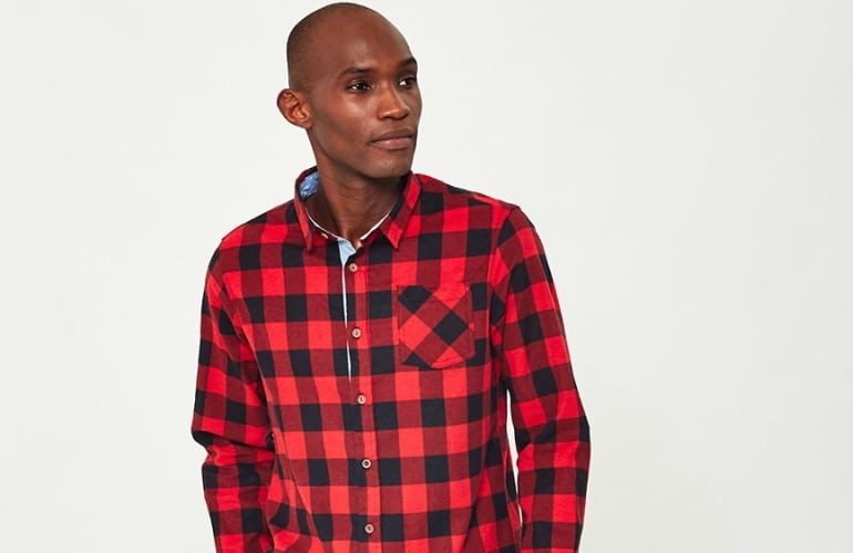 Heavily Brushed Check Shirt Red men lifestyle