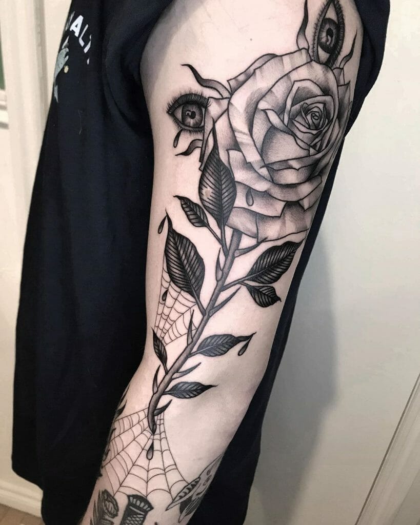 Traditional tattoo black roses Outsons