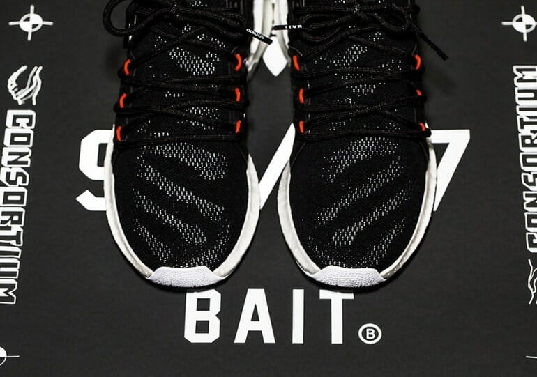 bait x adidas black toe box shot