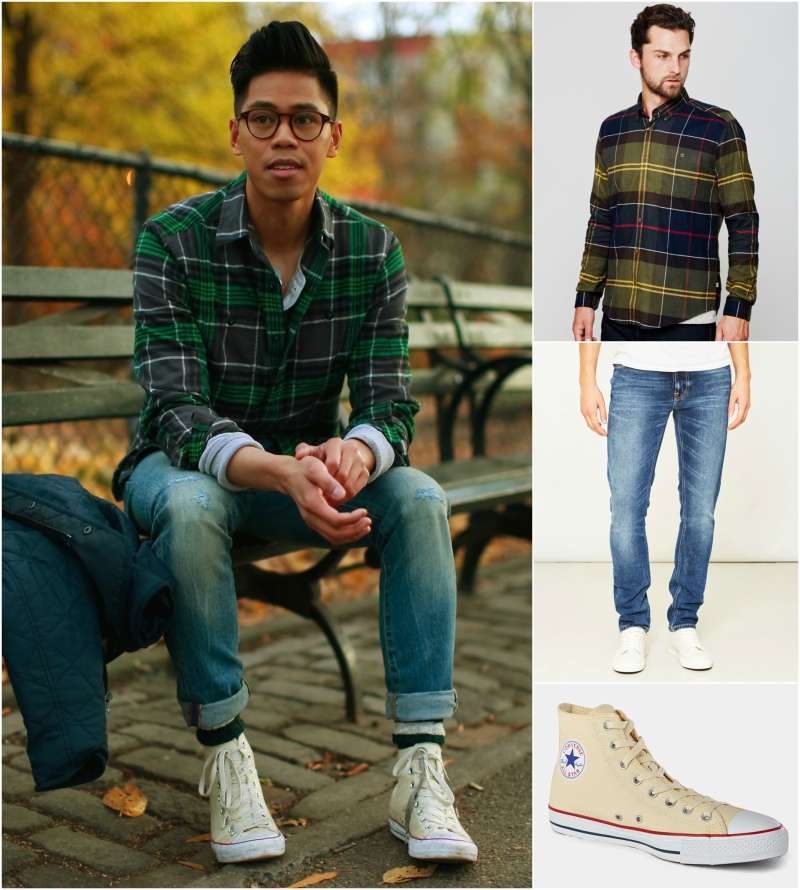 how to wear a check plaid flannel lumberjack shirt look