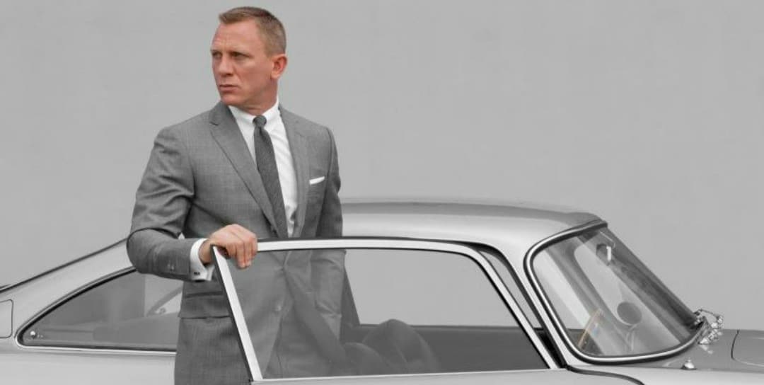 James Bond Style daniel craig pinstripe suit grey