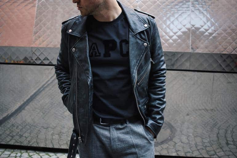 Leather jacket and APC