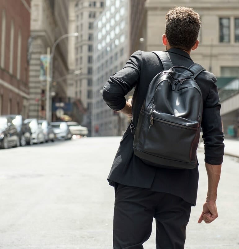 men-leather-backpack-black-suit-street-style