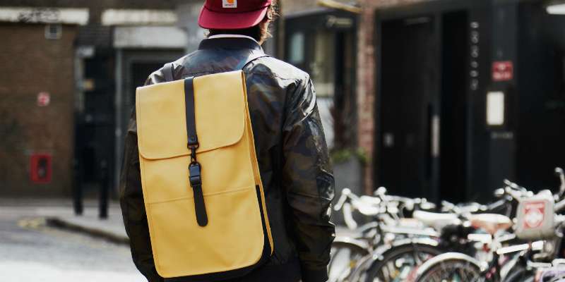 mens leather jacket style yellow bag