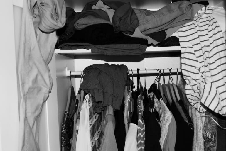 messy wardrobe male
