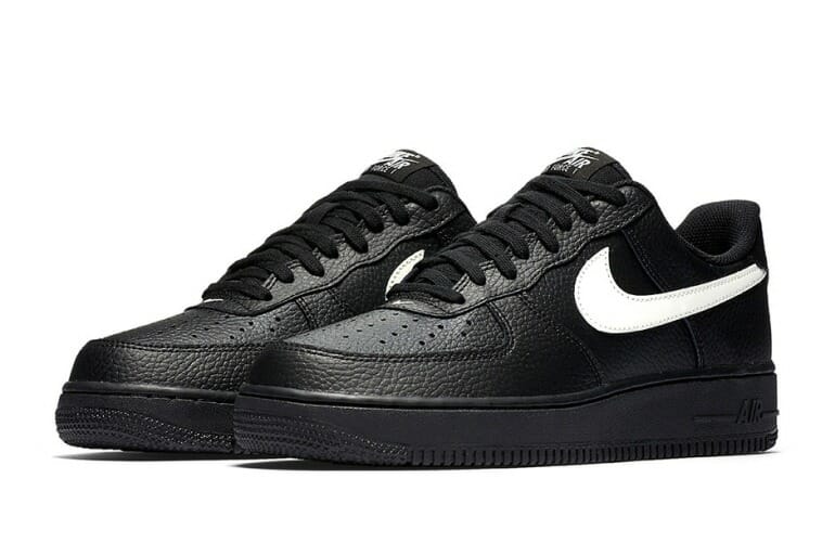 nike air force one black leather white double