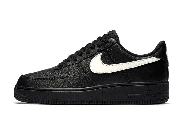 nike air force one black leather white