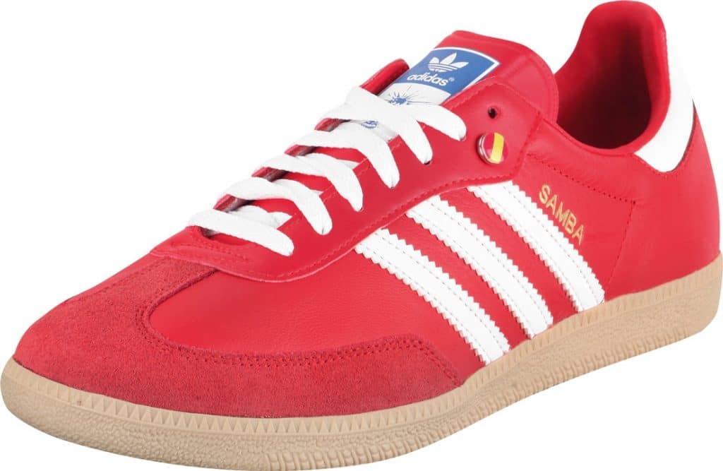 red adidas samba trainers for men