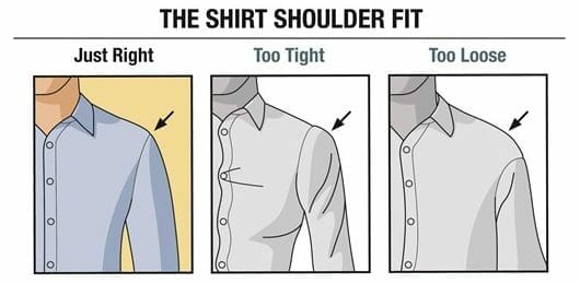 how a shirt should fit in the shoulder