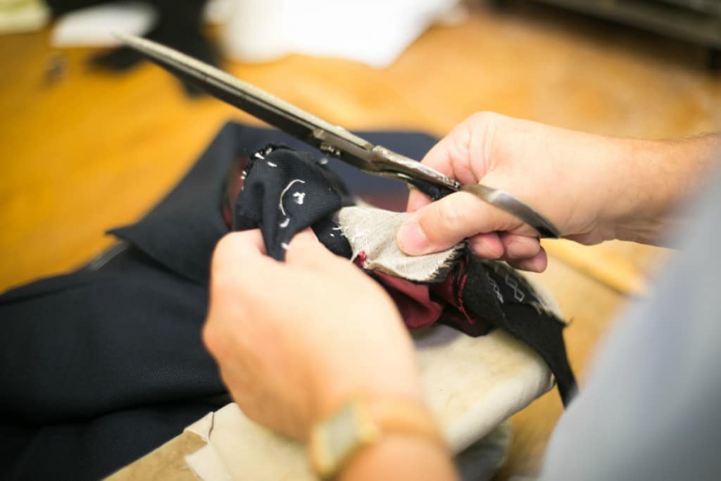 tailoring a suit at norton and sons