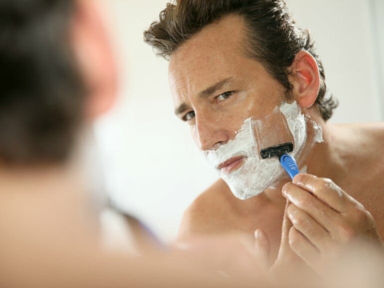 man smooth shave